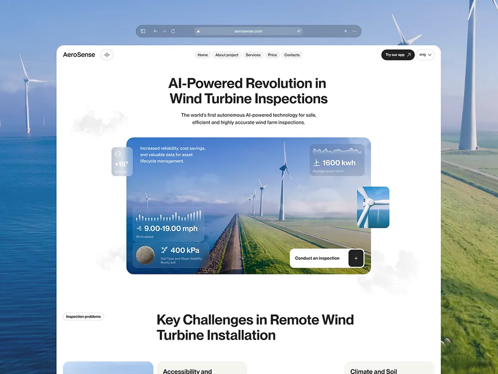 Aerosense Landingpage